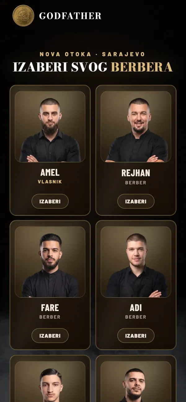 Godfather Barbershop sajt na telefonu