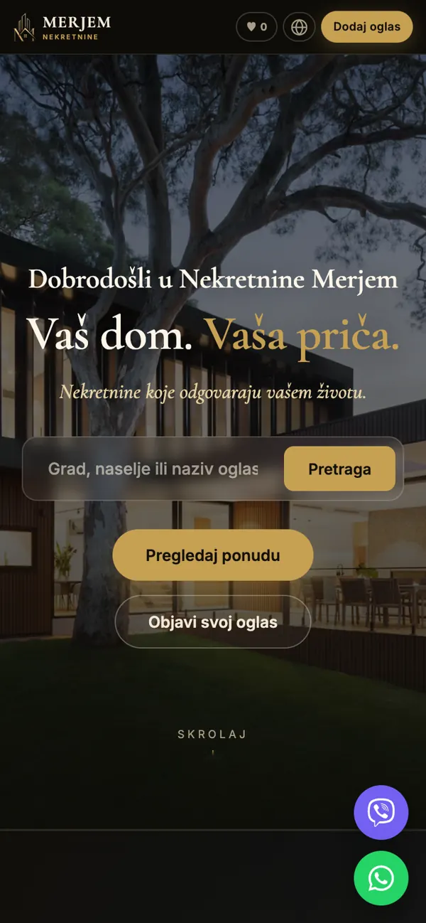 Nekretnine Merjem sajt na telefonu
